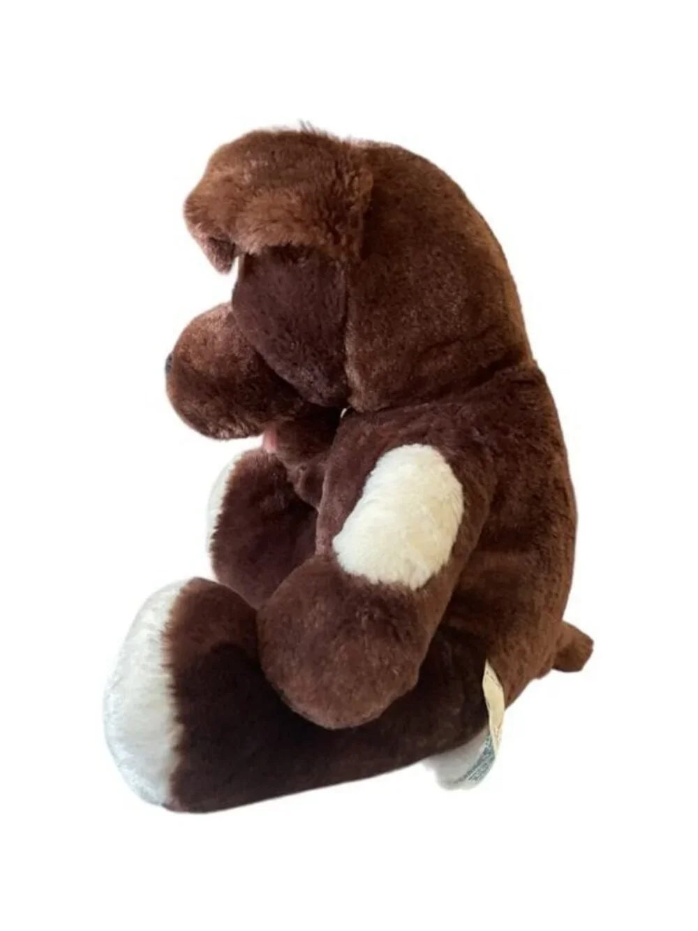 Build A Bear Lil Fudge Puppy Dog Plush Brown Cream Patch Eye Spot Retired BABW 1